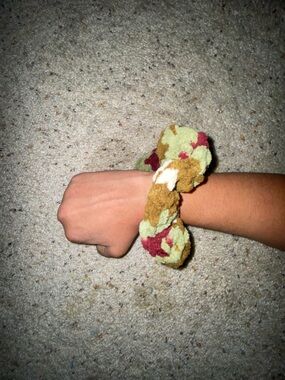 Plush Multicolor Floral Scrunchie Bracelet - Women Accessories